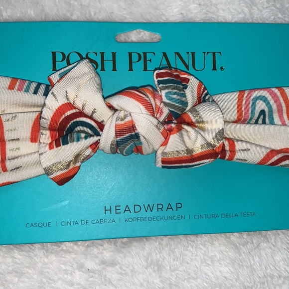 NWT Posh Peanut Skyla Rainbow Headwrap Bow 0-3M - Picture 2 of 6